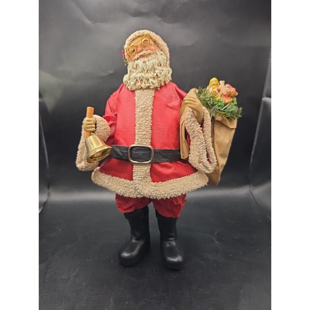 Possible Dreams Clothtique Traditional Santa with Bell Figurine 10 Inch